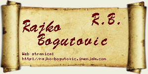 Rajko Bogutović vizit kartica